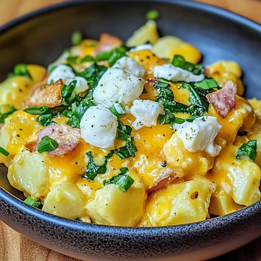 Cheesy Potato Egg Scramble