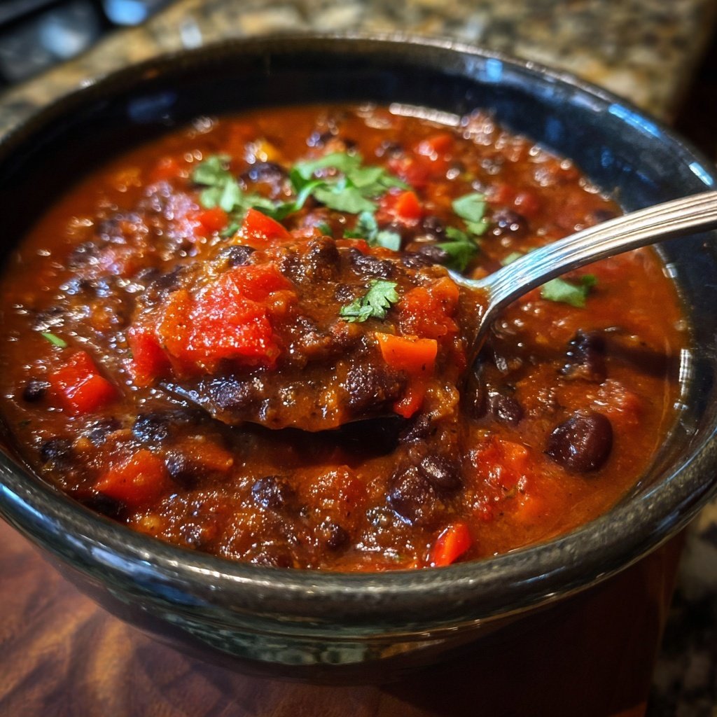 Healthy Crockpot Black Bean Chili