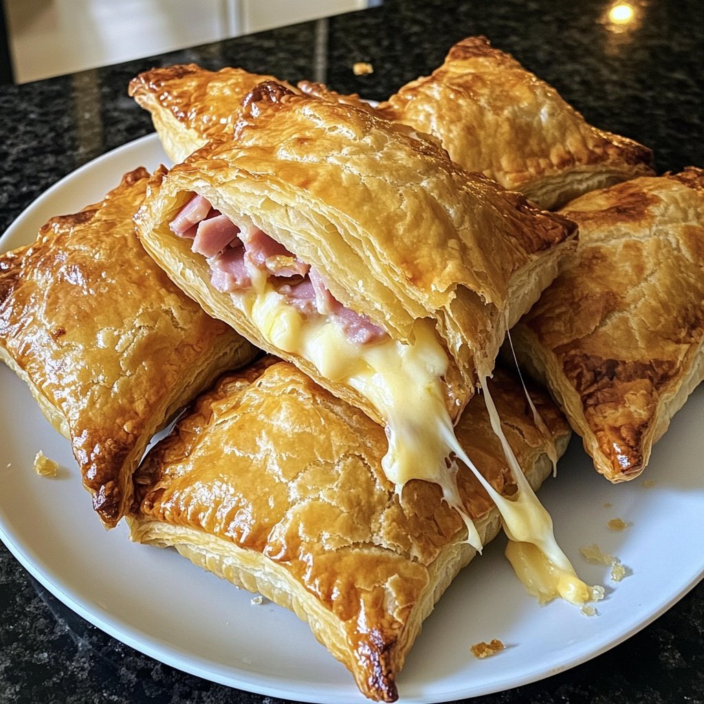 Ham and Cheese Puff Pastry Pockets