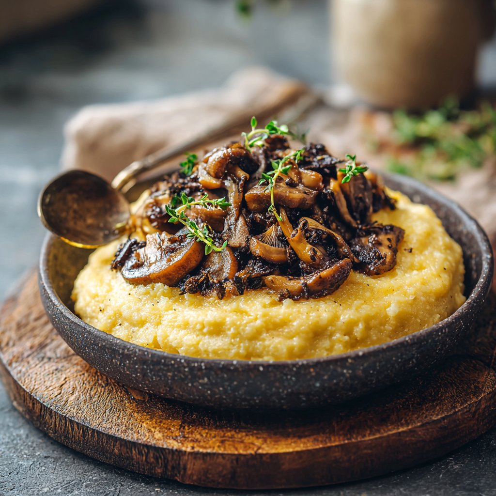 Creamy Polenta with Truffle Mushrooms
