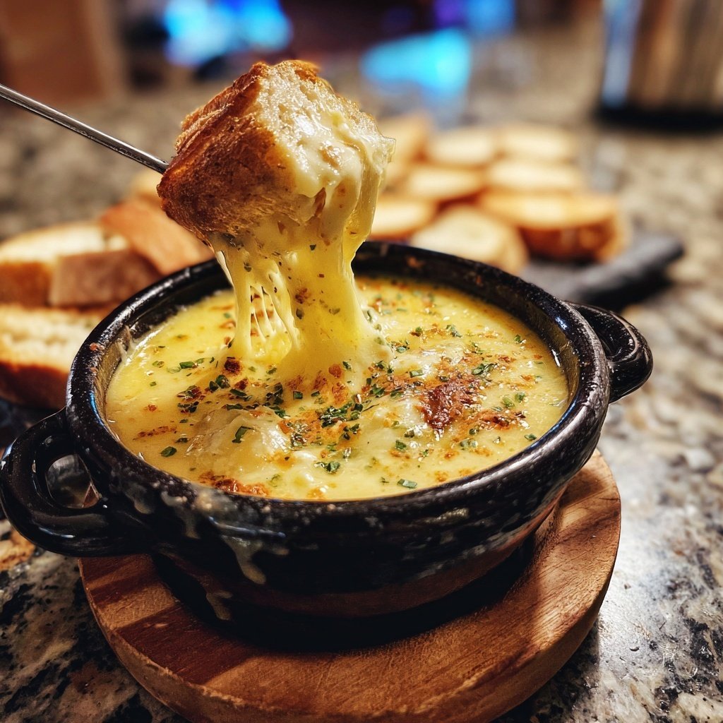 Fondue with Brie and Garlic