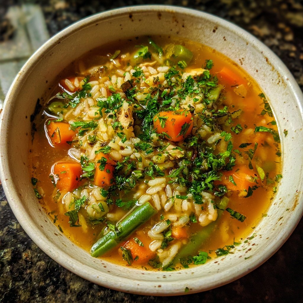 Healthy Chicken Vegetable Rice Soup