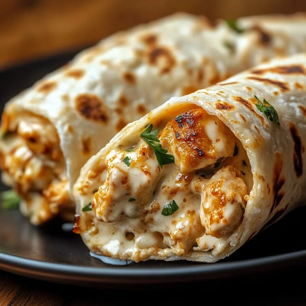 Cheesy Garlic Chicken Wraps