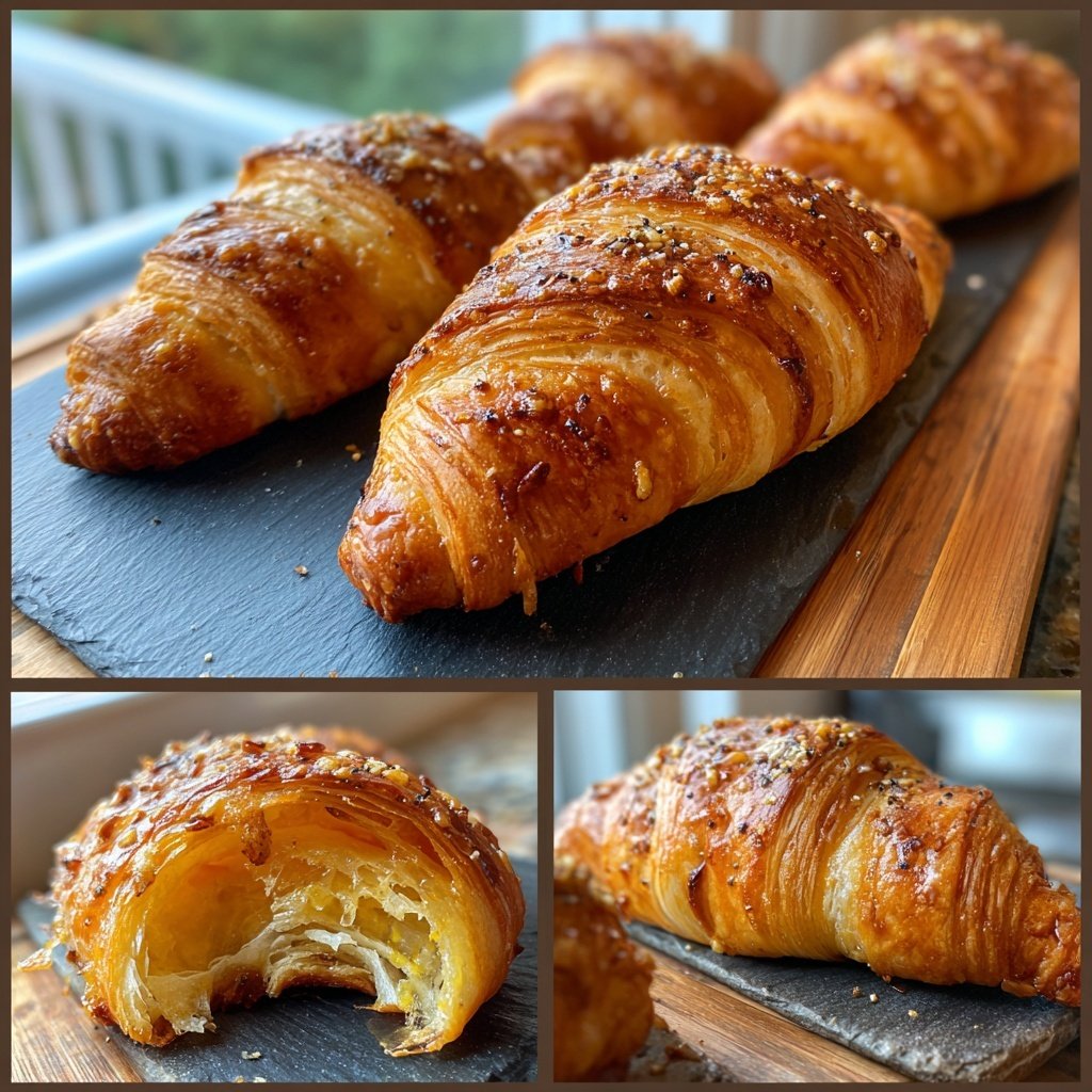 Crispy Butter Garlic Croissant Rolls