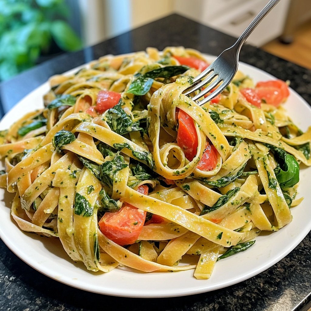 Delicious Spinach Tomato Pasta