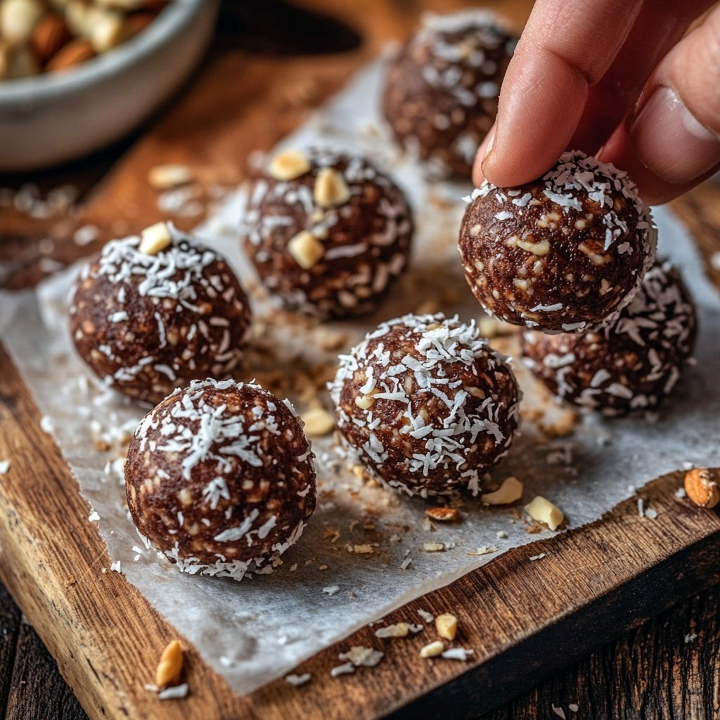 No-bake chocolate protein balls