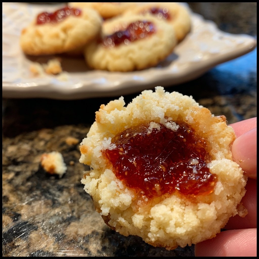 Strawberry Jam Thumbprint Cookies