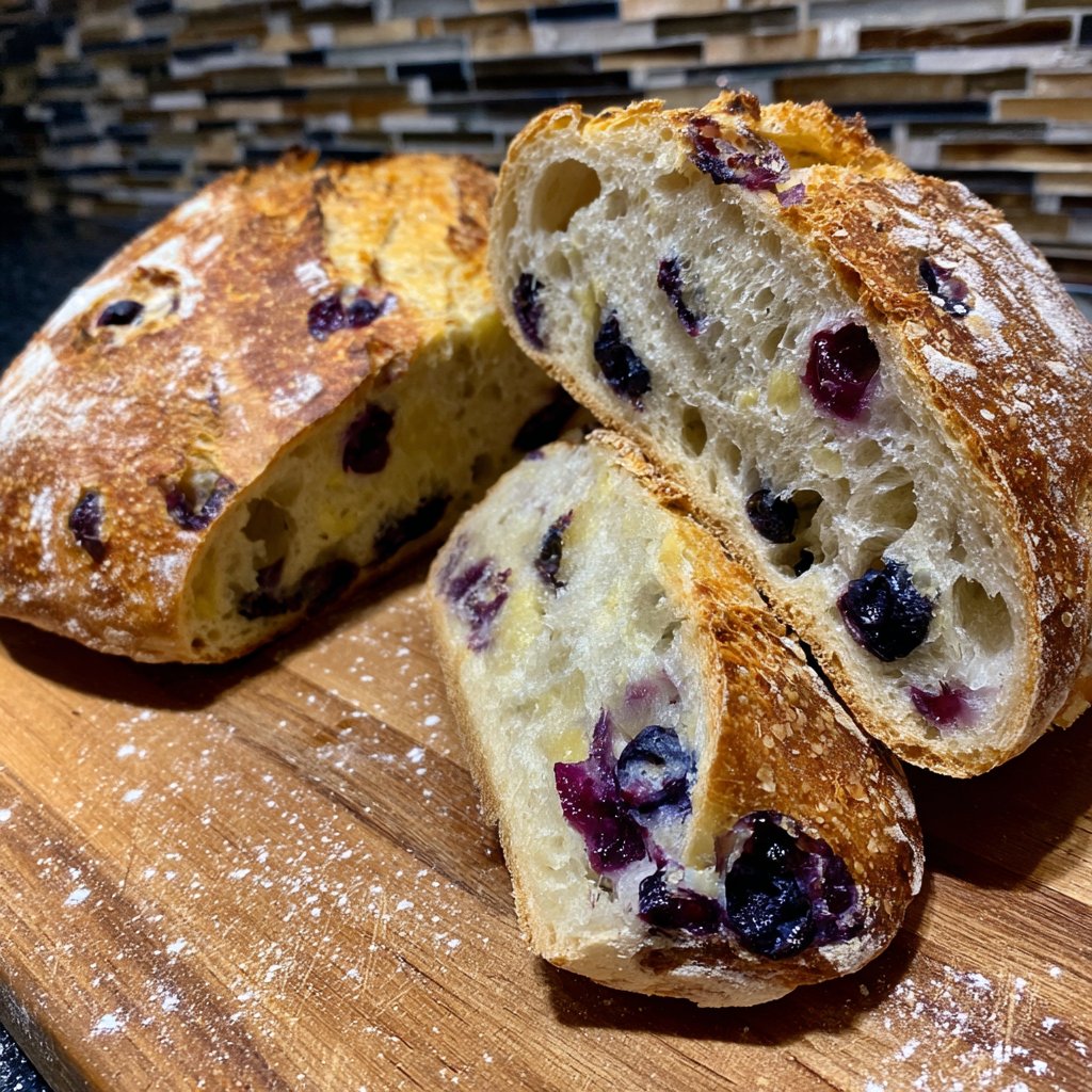 Blueberry Lemon Sourdough Bread No Yeast