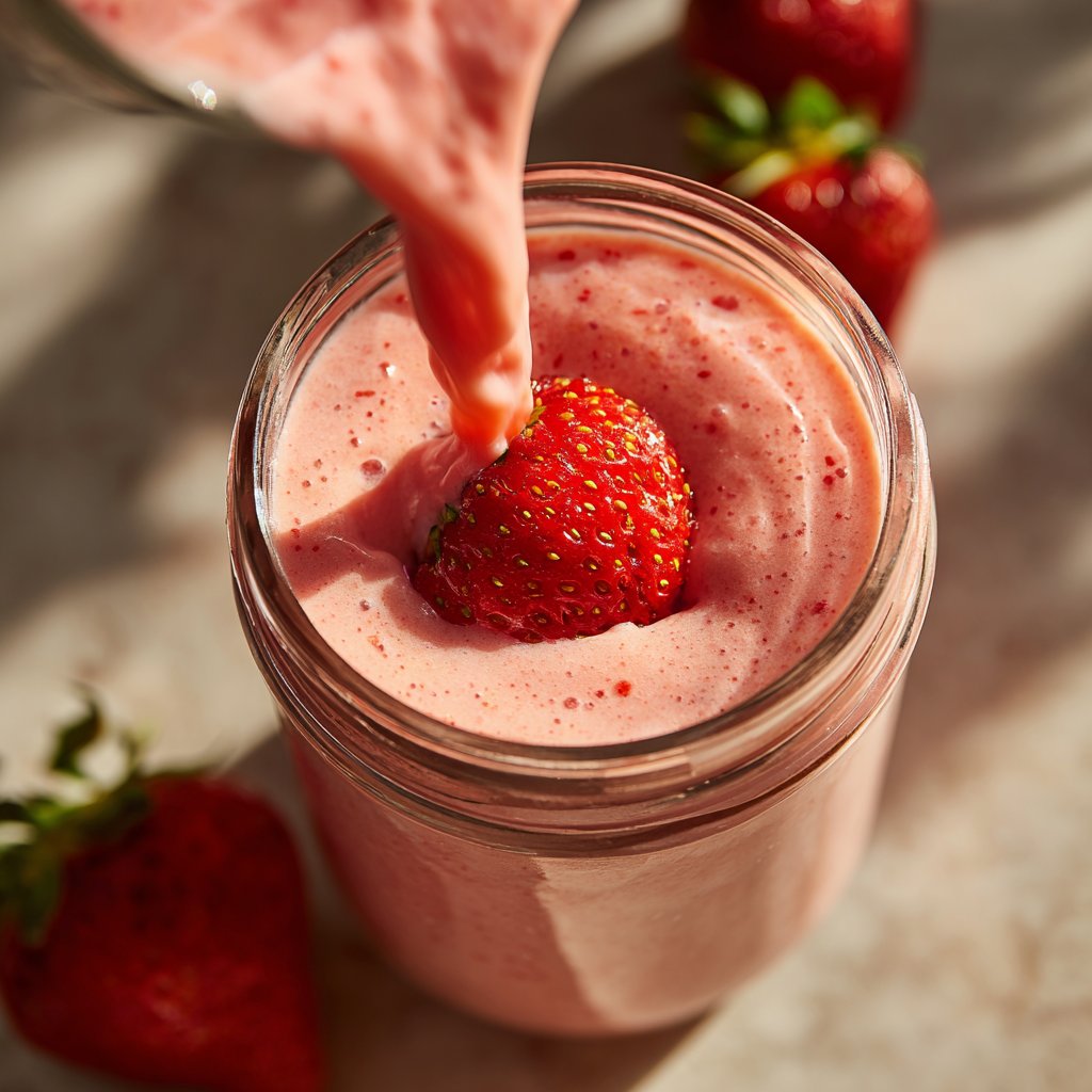 Fresh Strawberry Smoothie With Greek Yogurt