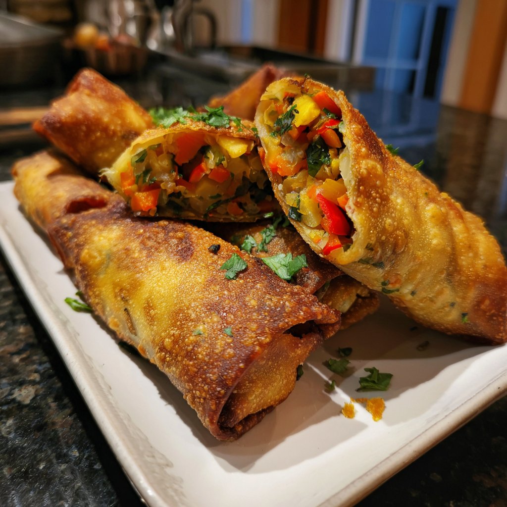 Super Bowl Baked Veggie Egg Rolls