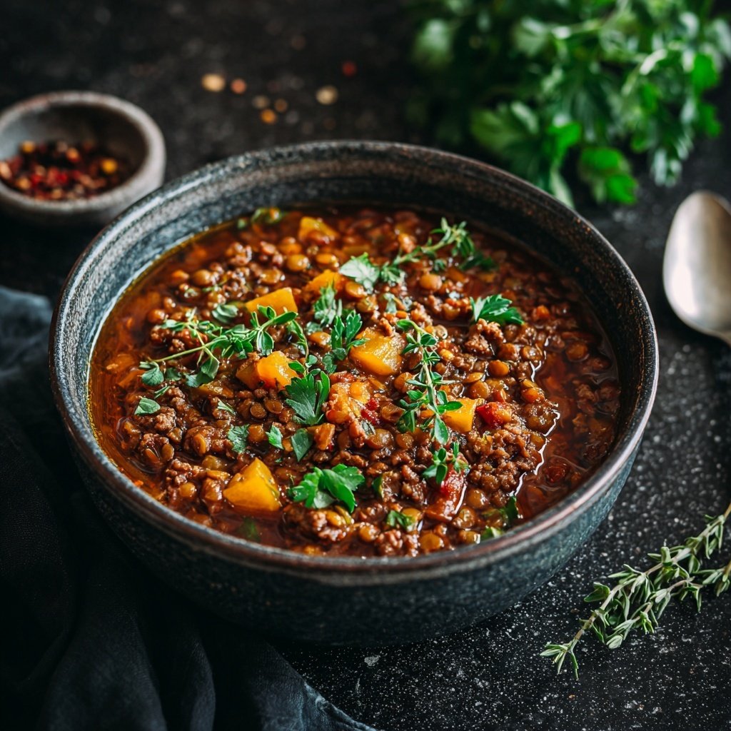 Ground Beef And Lentil Stew